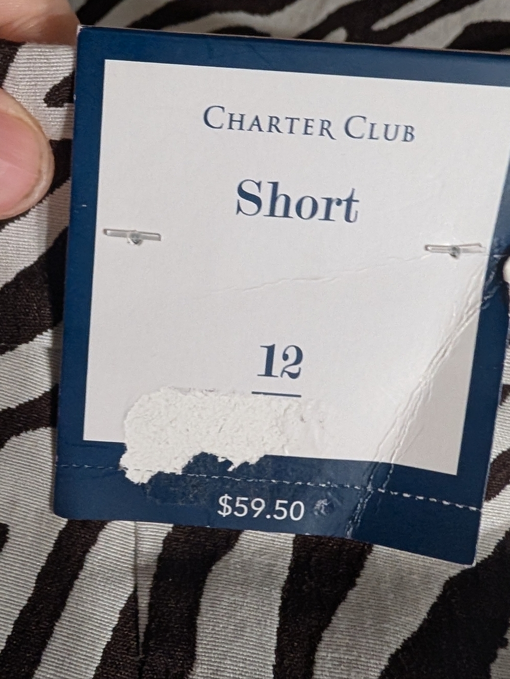 🤩 Charter Club Zebra Print Shorts Size 12 NWT Neutral Animal Print Tailored - Picture 7 of 9
